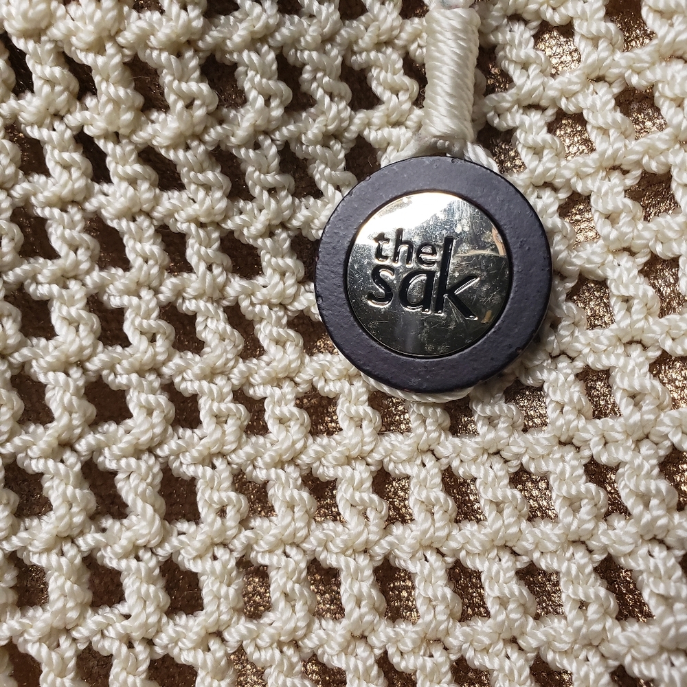 The Sak Crochet Hobo Bag in Cream and Brown - Picture 5 of 12